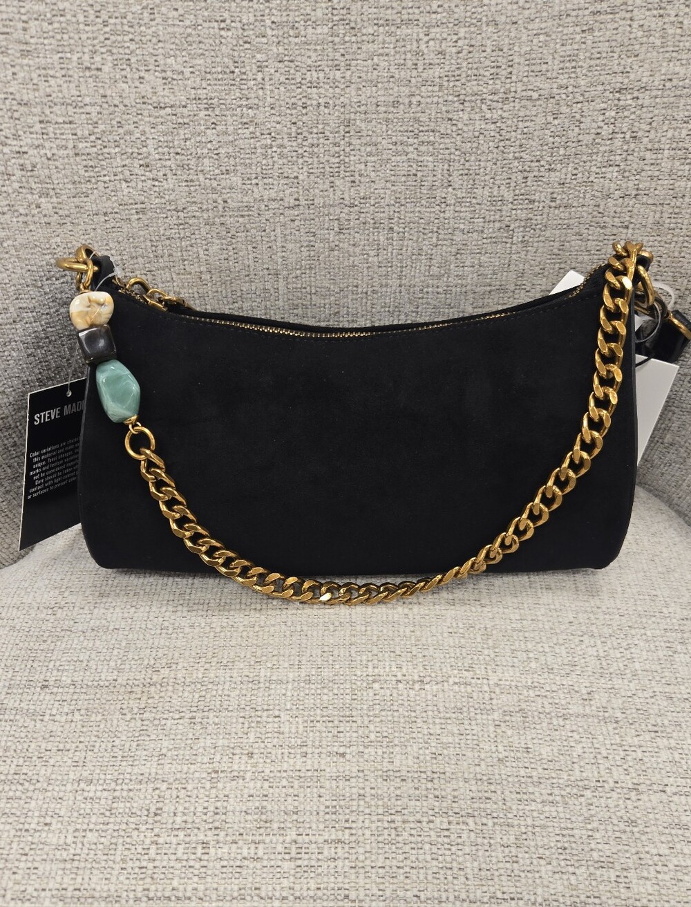 Steve Madden Black Suede Crossbody Handbag
